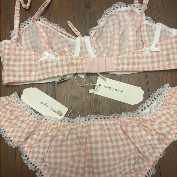 NWT for love and lemons pink gingham lingerie set - Picture 14 of 16
